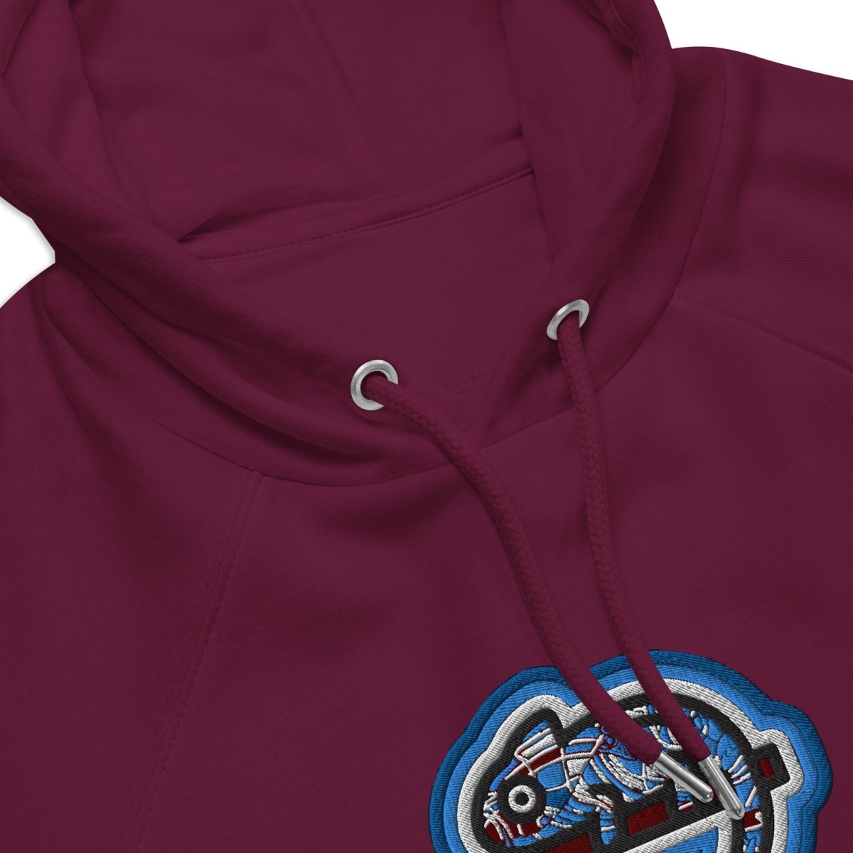 Hoodie Bordeaux • kunterbuntes Chamäleon – Stick GROSS, Blau - Wonderwazek