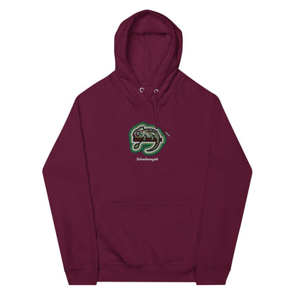 Hoodie Bordeaux • kunterbuntes Chamäleon – Stick GROSS, Grün - Wonderwazek