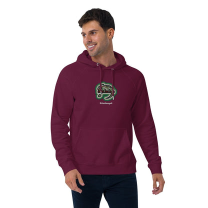 Hoodie Bordeaux • kunterbuntes Chamäleon – Stick GROSS, Grün - Wonderwazek