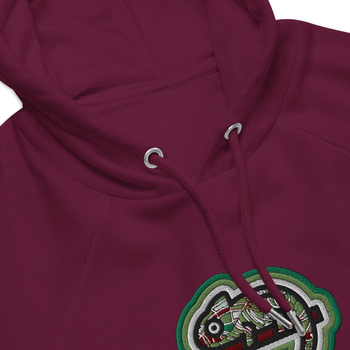 Hoodie Bordeaux • kunterbuntes Chamäleon – Stick GROSS, Grün - Wonderwazek