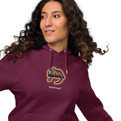 Hoodie Bordeaux • kunterbuntes Chamäleon – Stick GROSS, Rot - Wonderwazek