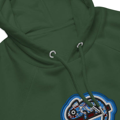 Hoodie Dunkelgrün • kunterbuntes Chamäleon – Stick GROSS, Blau - Wonderwazek