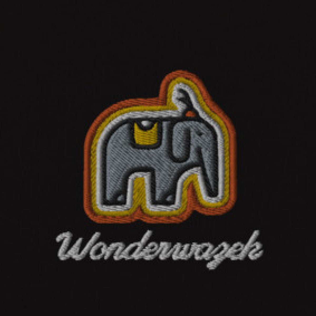 Hoodie • Elefant – bestickt, orange - Wonderwazek