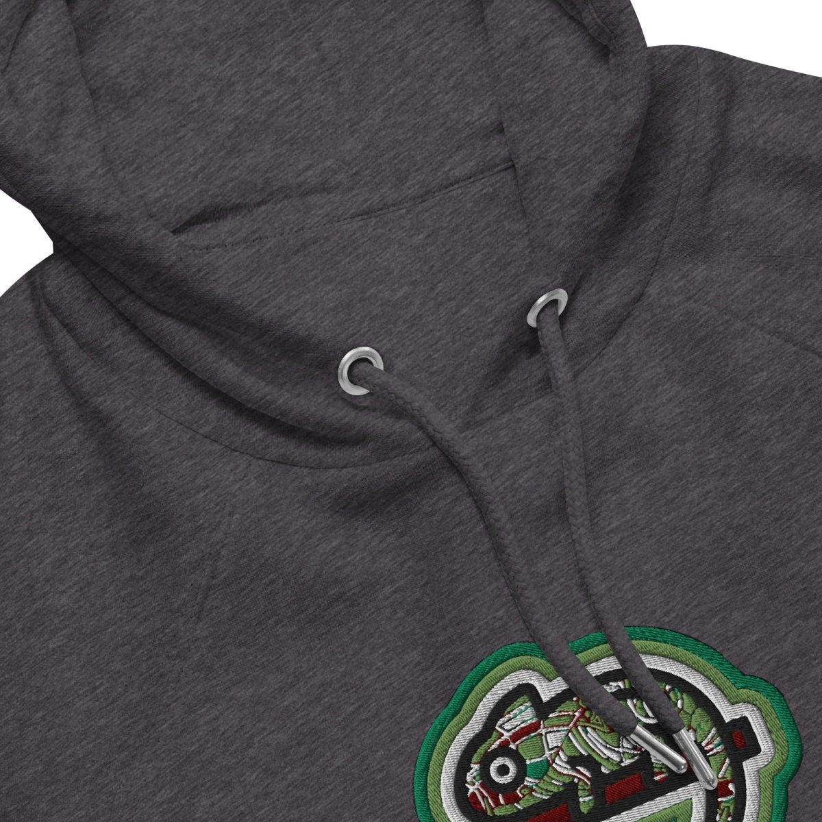 Hoodie Grau • kunterbuntes Chamäleon – Stick GROSS, Grün - Wonderwazek