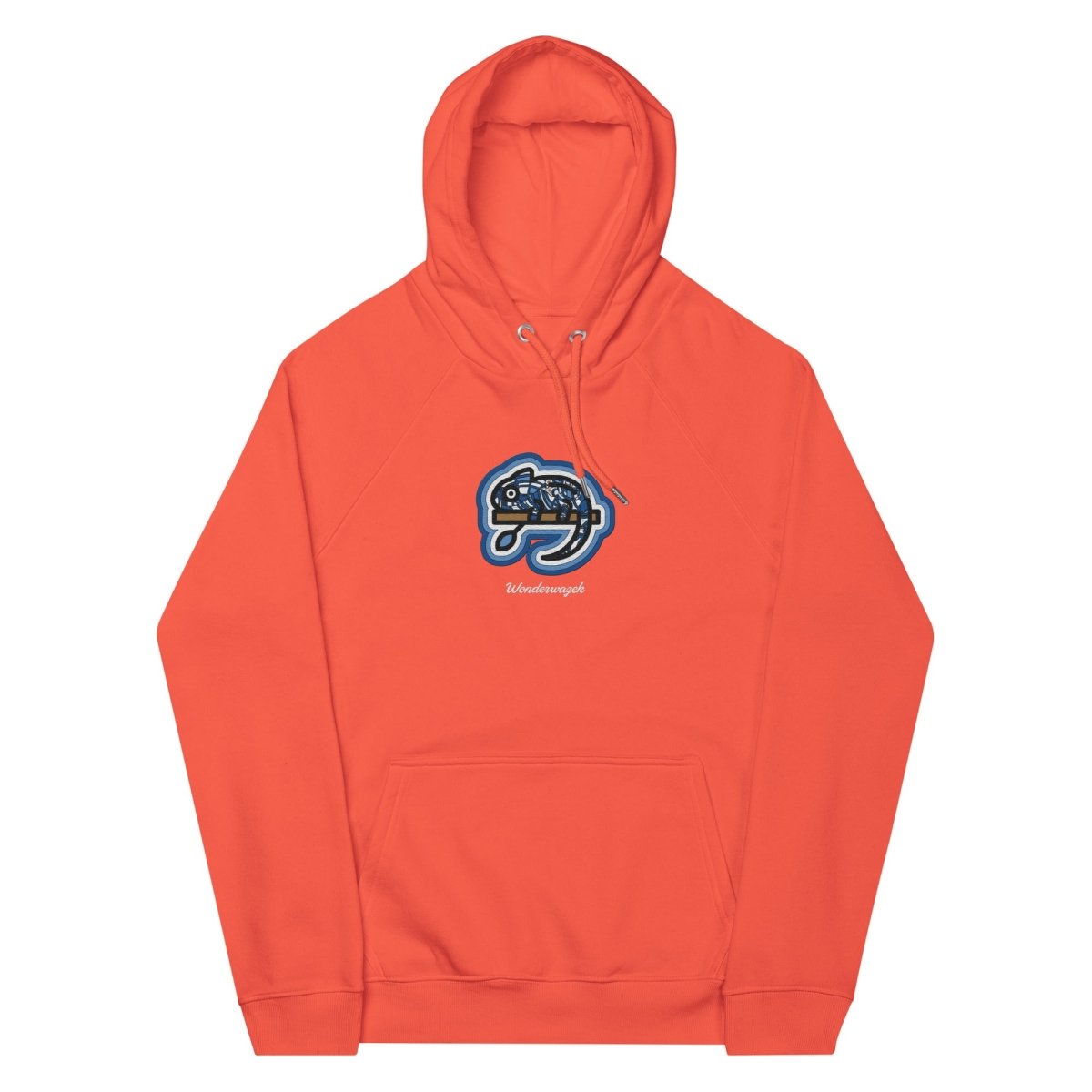 Hoodie Orange • kunterbuntes Chamäleon – Stick GROSS, Blau - Wonderwazek