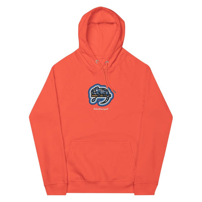 Hoodie Orange • kunterbuntes Chamäleon – Stick GROSS, Blau - Wonderwazek