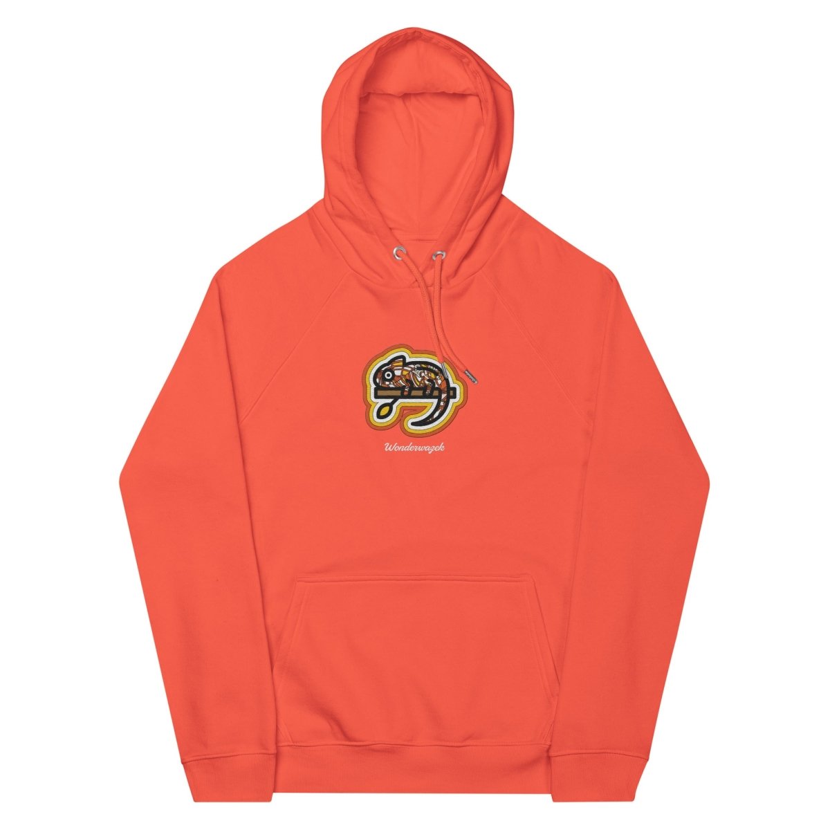 Hoodie Orange • kunterbuntes Chamäleon – Stick GROSS, Orange - Wonderwazek