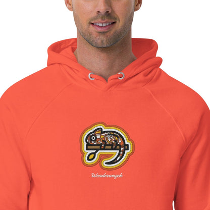 Hoodie Orange • kunterbuntes Chamäleon – Stick GROSS, Orange - Wonderwazek