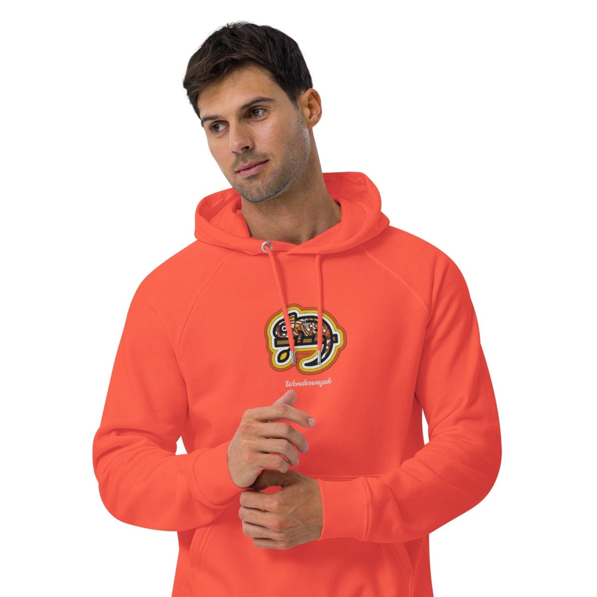 Hoodie Orange • kunterbuntes Chamäleon – Stick GROSS, Orange - Wonderwazek