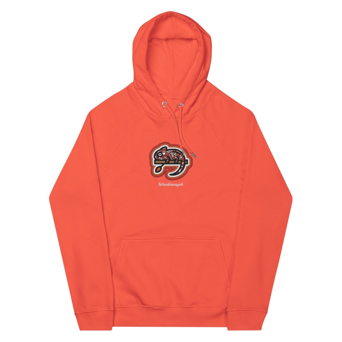 Hoodie Orange • kunterbuntes Chamäleon – Stick GROSS, Rot - Wonderwazek