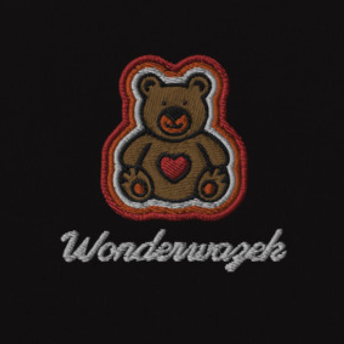 Hoodie • Teddy mit Herz – bestickt, rot