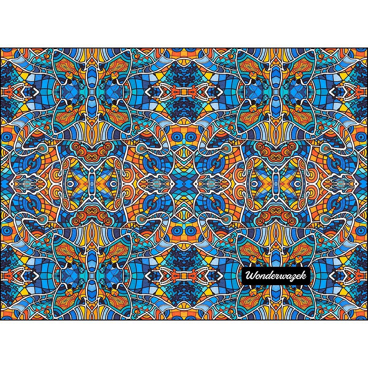 Laptophülle • Blankas Blumen – Variation 1, blau, gelb, orange - Wonderwazek