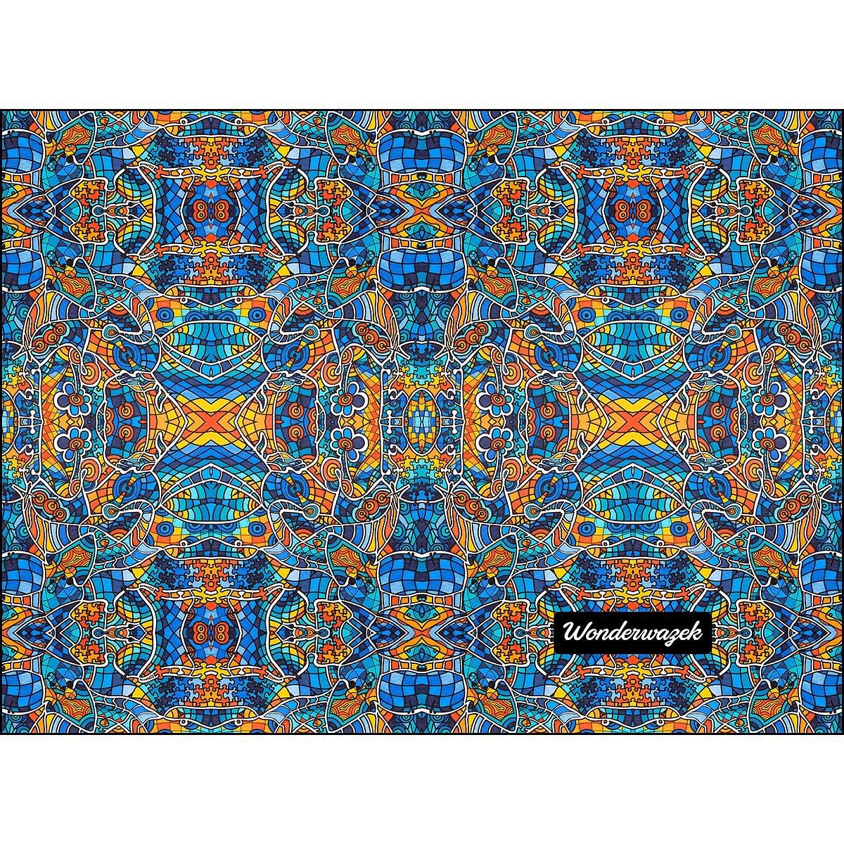 Laptophülle • Blankas Blumen – Variation 2, blau, gelb, orange - Wonderwazek