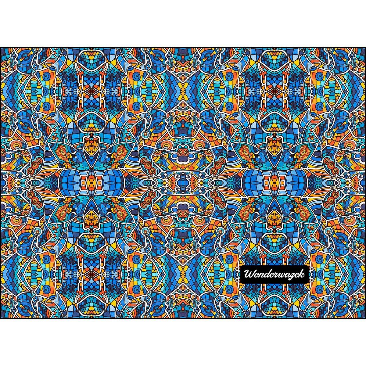 Laptophülle • Blankas Blumen – Variation 3, blau, gelb, orange - Wonderwazek