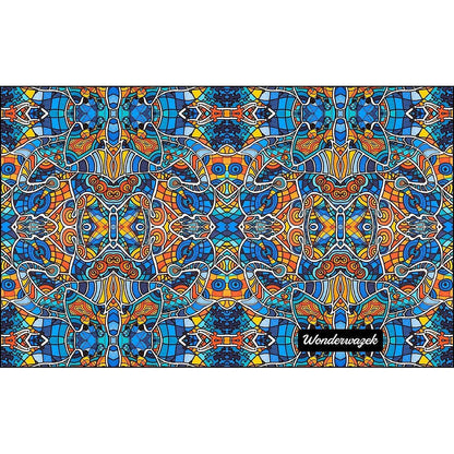 Kissen • Blankas Blumen – Variation 1, blau, gelb, orange - Wonderwazek