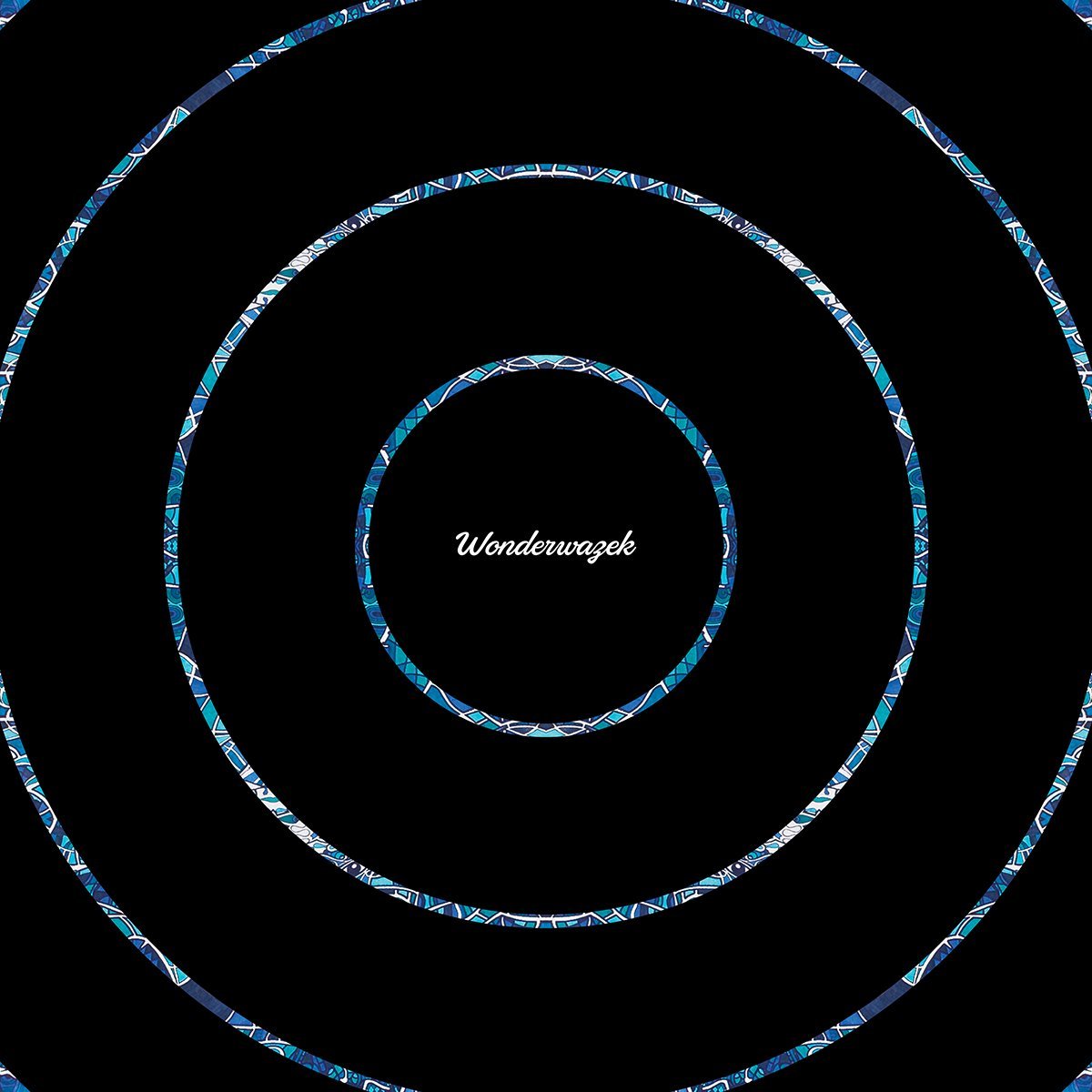 Kissen • dezente Kreise – blau, schwarz - Wonderwazek
