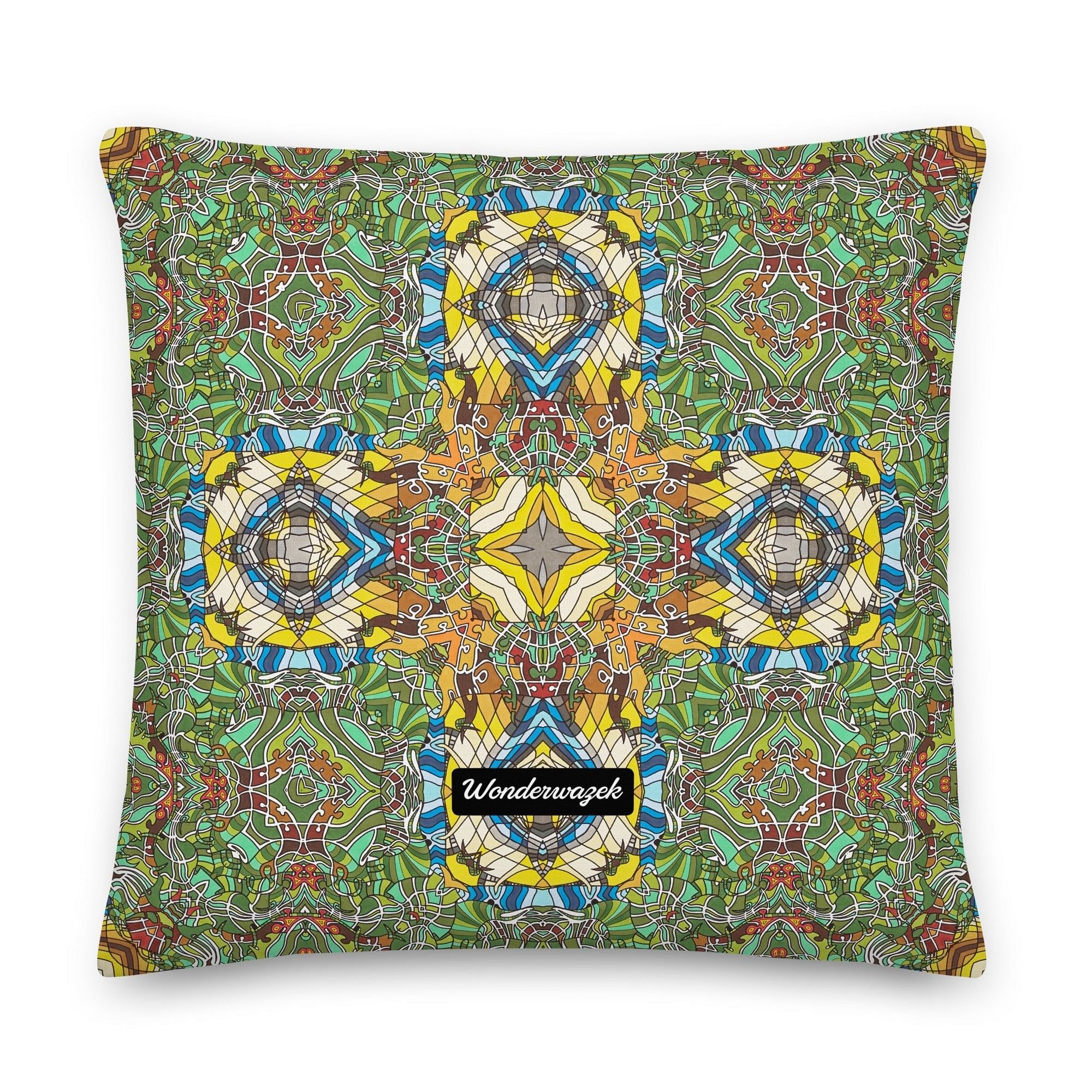 Kissen • Madeira – Kaleidoskop 1, blau, gelb, grün - Wonderwazek