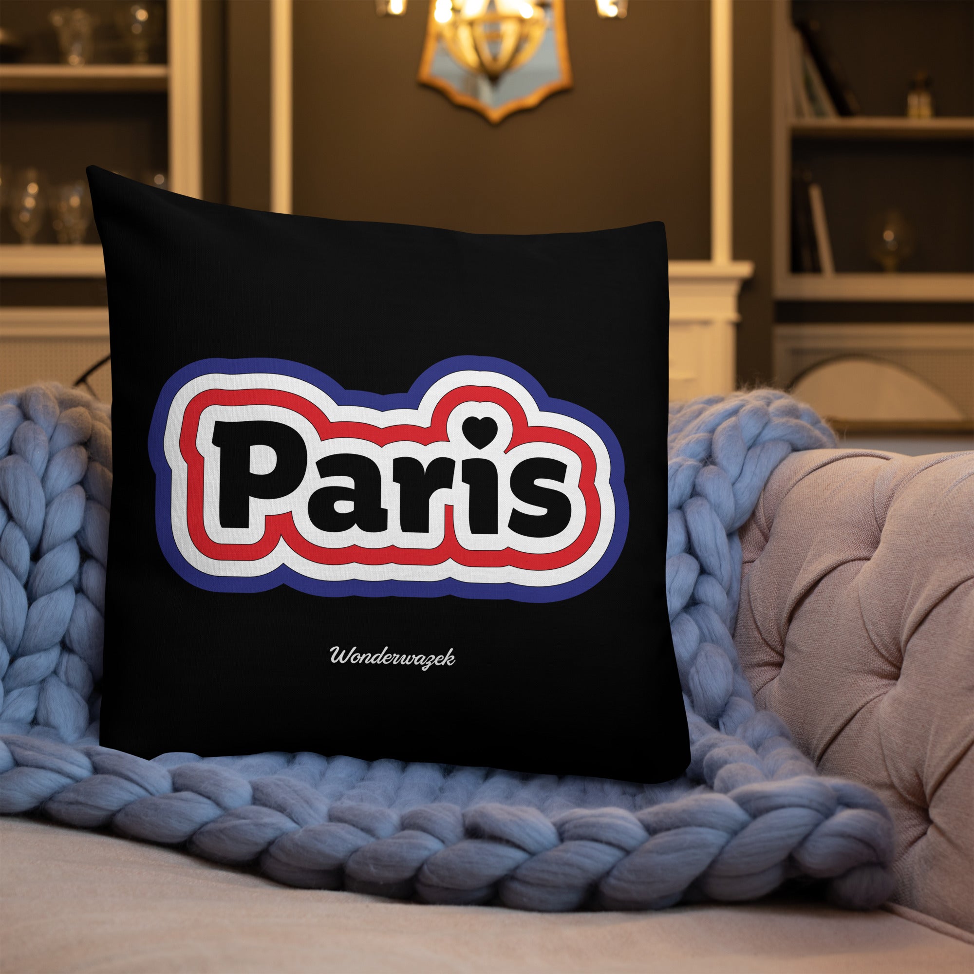 Kissen • Paris – blau. rot, weiß - Wonderwazek