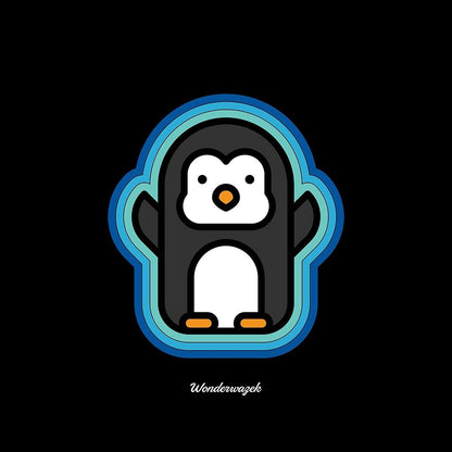 Kissen • Pinguin – blau, schwarz - Wonderwazek