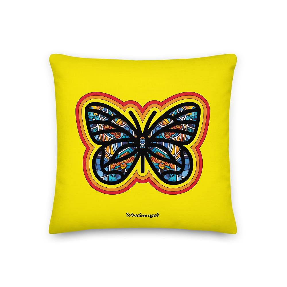 Kissen • Schmetterling – gelb - Wonderwazek