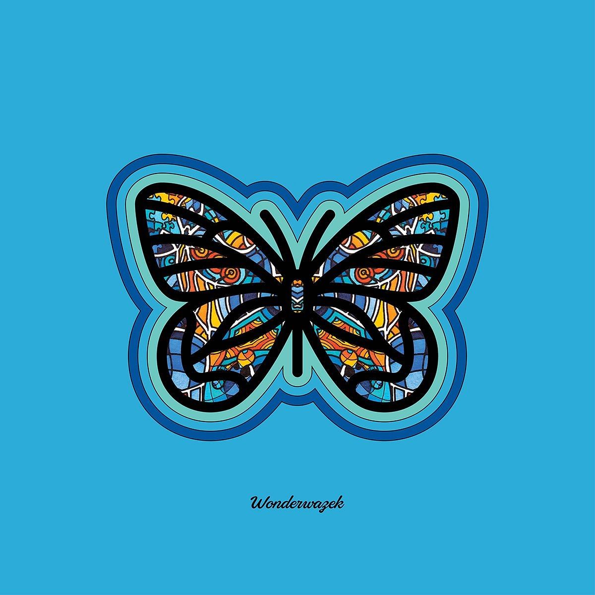Kissen • Schmetterling – blau - Wonderwazek