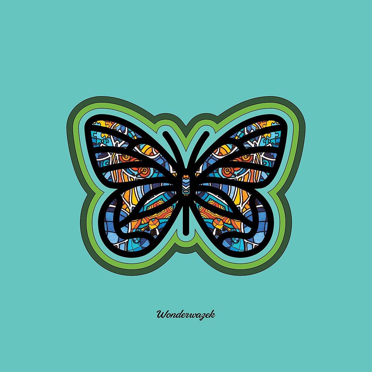 Kissen • Schmetterling – türkis - Wonderwazek
