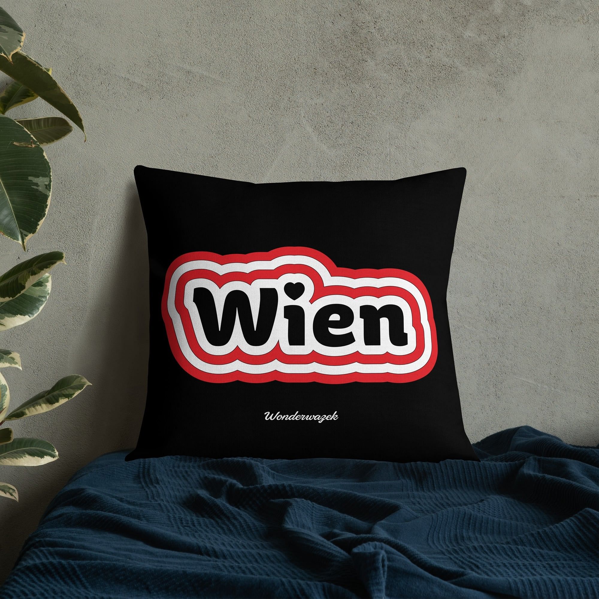 Kissen • Wien – rot, schwarz, weiß - Wonderwazek