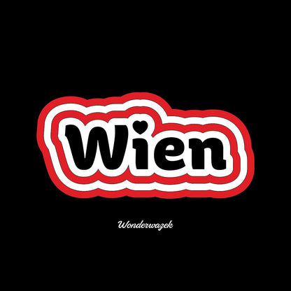 Kissen • Wien – rot, schwarz, weiß - Wonderwazek