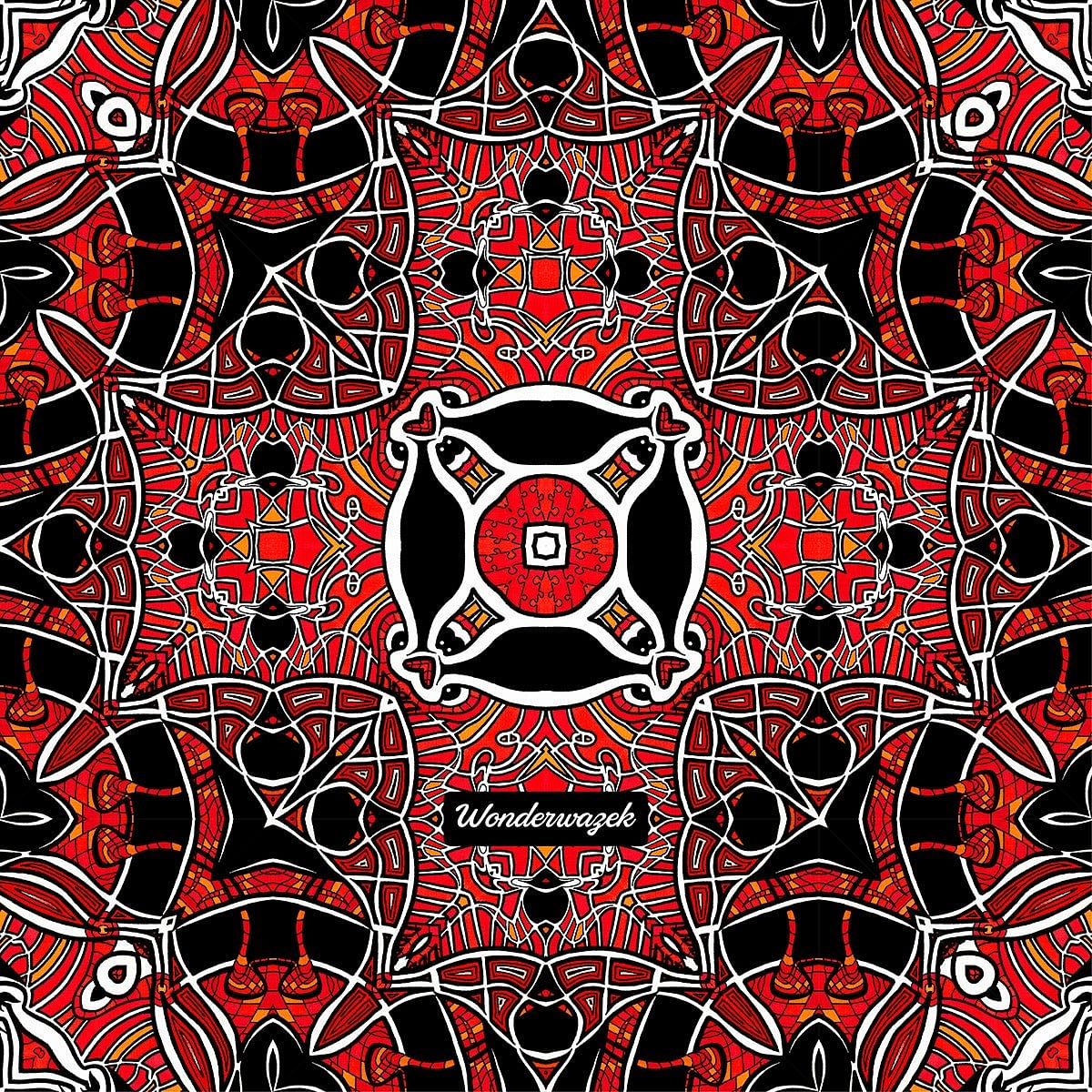 Kissen • Zirkus – Kaleidoskop 1, rot, schwarz, weiß - Wonderwazek