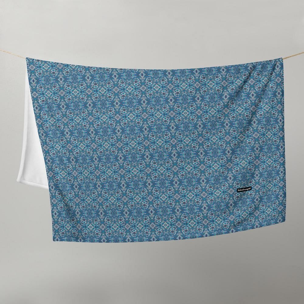Decke • Kreiswelle – Variation 1, blau, weiß - Wonderwazek