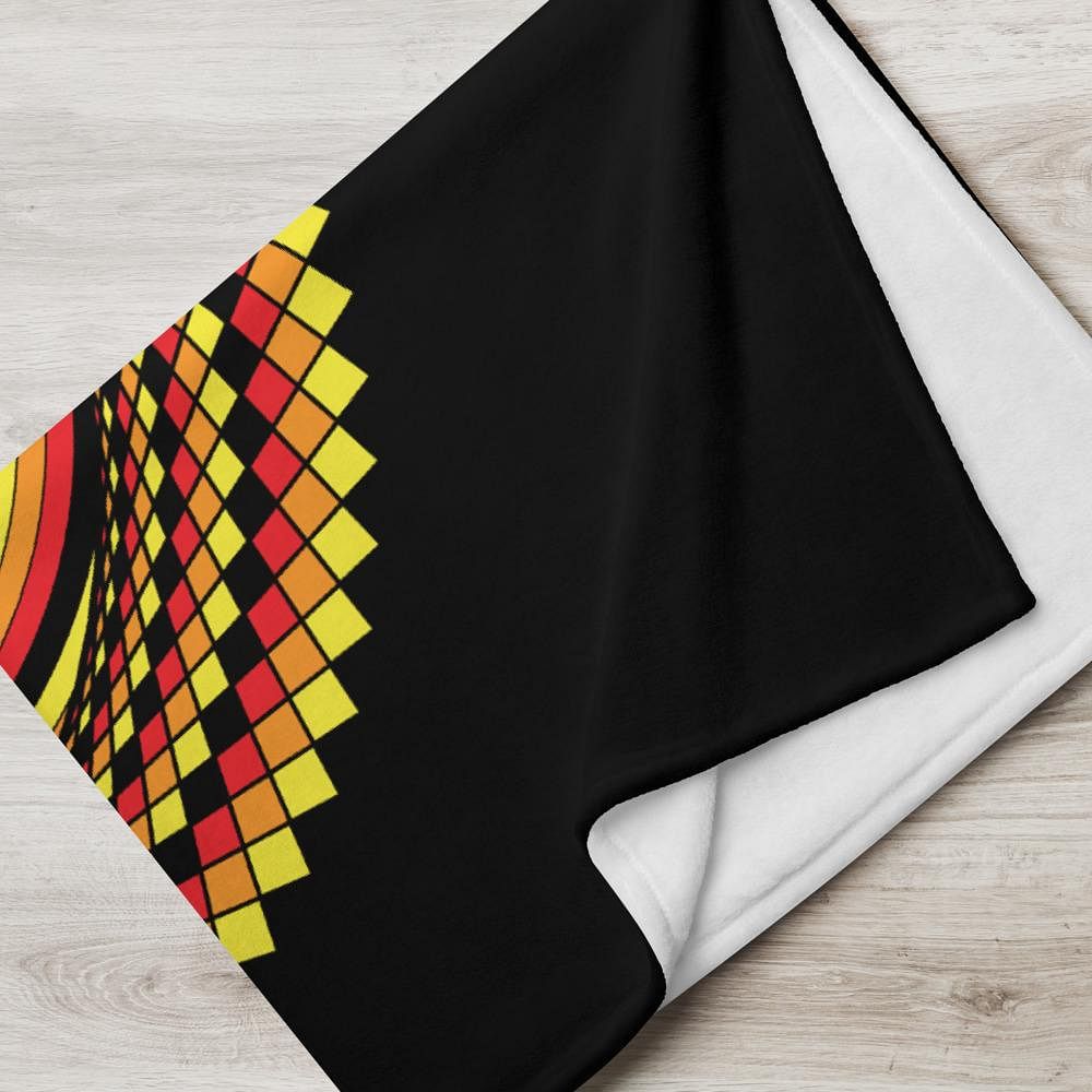 Decke • Tribal Totenkopf – gelb, orange, rot, schwarz - Wonderwazek