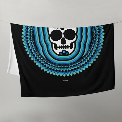 Decke • Tribal Totenkopf – blau, schwarz - Wonderwazek