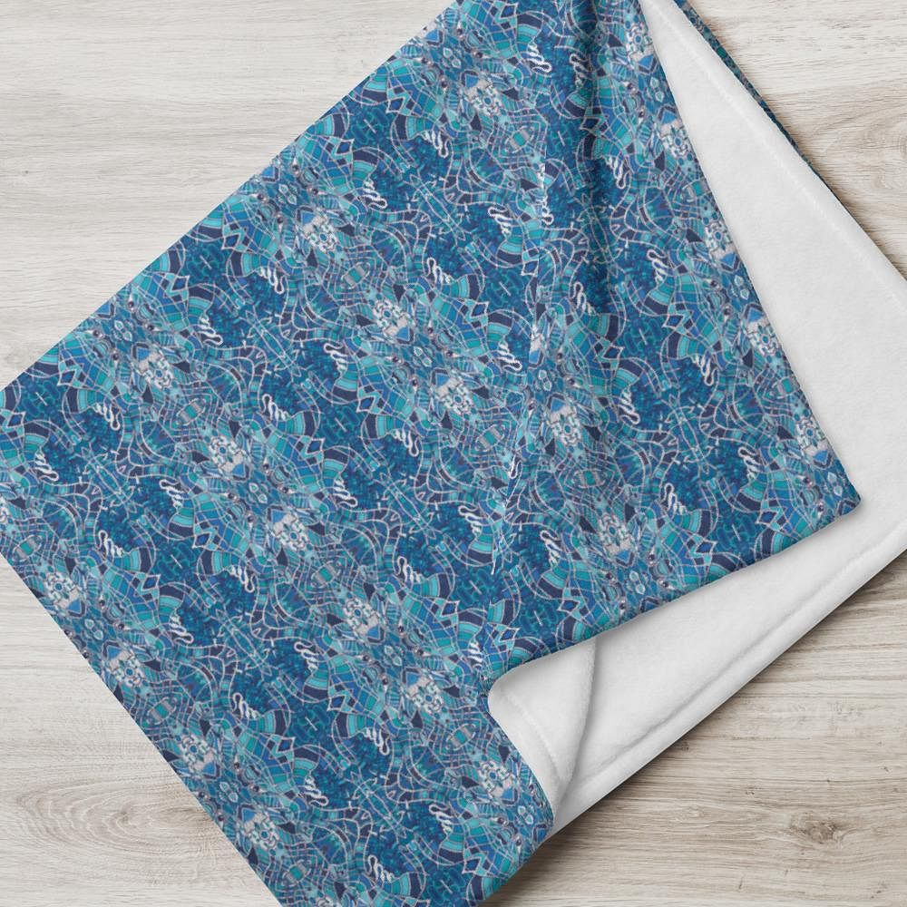 Decke • Wassergeister – Variation 2, blau, weiß - Wonderwazek