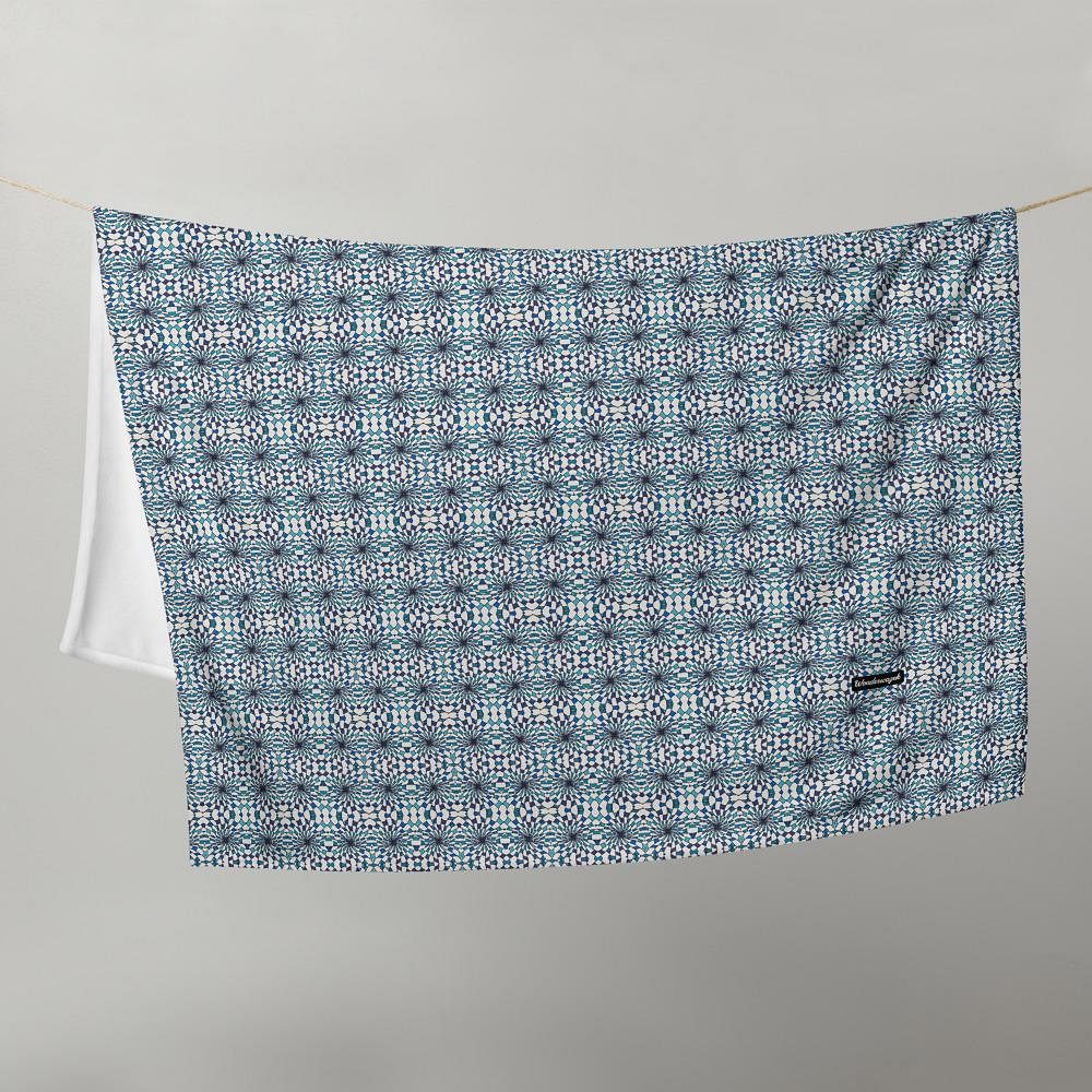 Decke • Wasserwirbel – Variation 1, blau, weiß - Wonderwazek