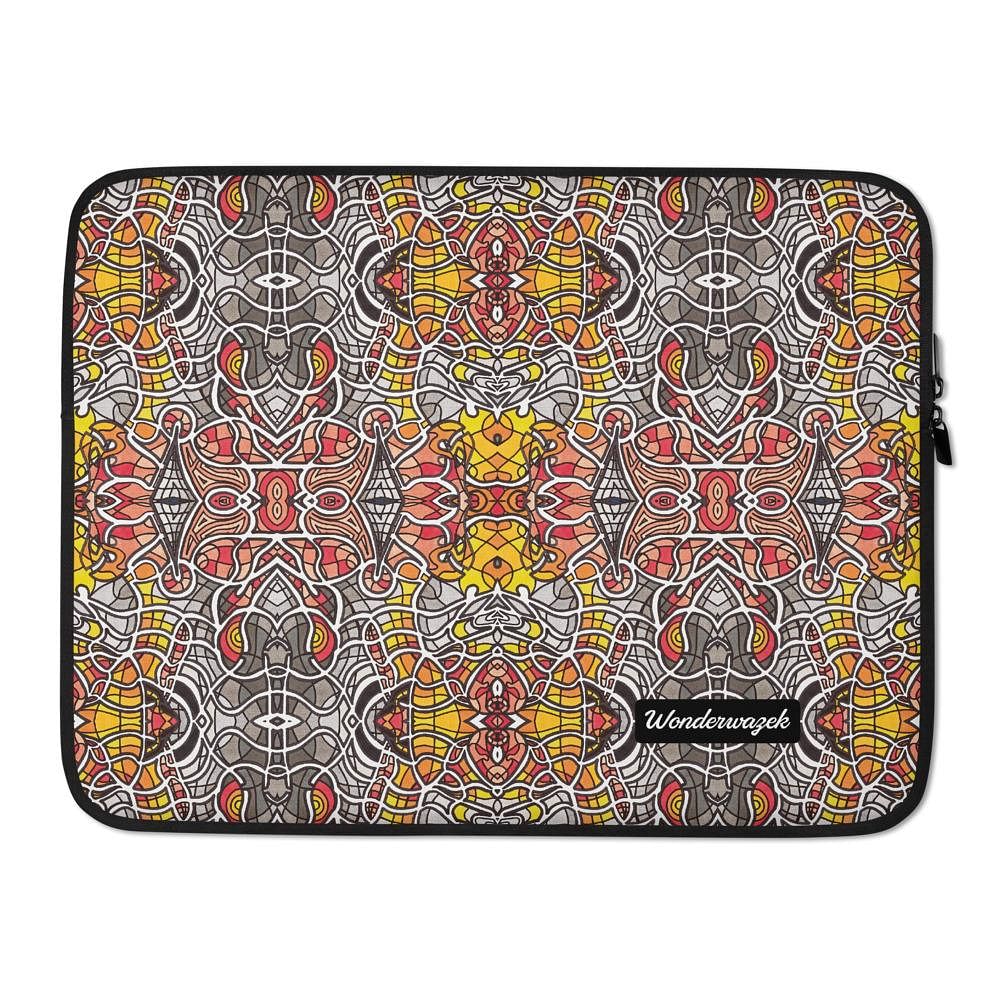 Laptophülle • Vincent – Variation 3, gelb, grau, orange, rot - Wonderwazek