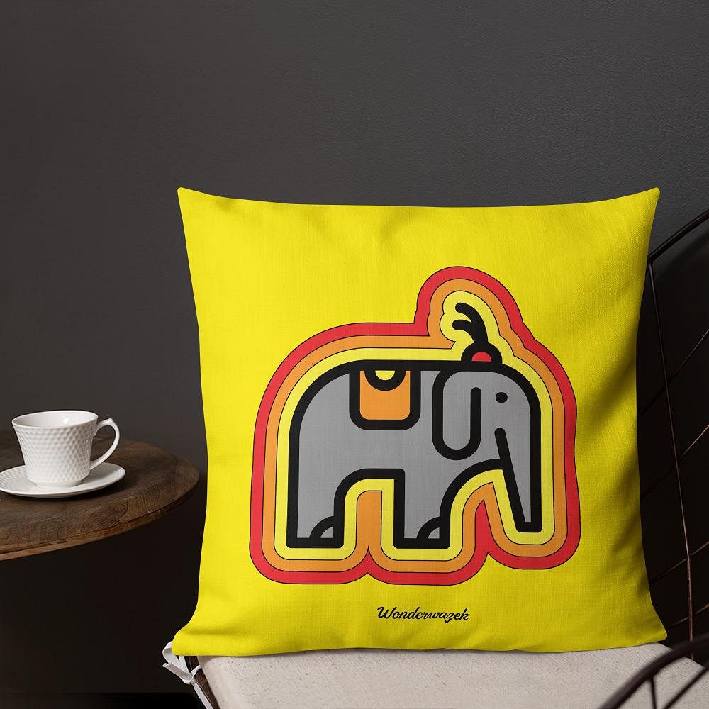 Kissen • Elefantenbaby – gelb - Wonderwazek