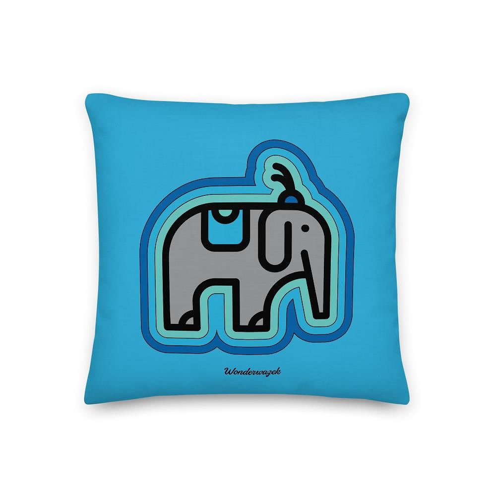 Kissen • Elefantenbaby – blau - Wonderwazek