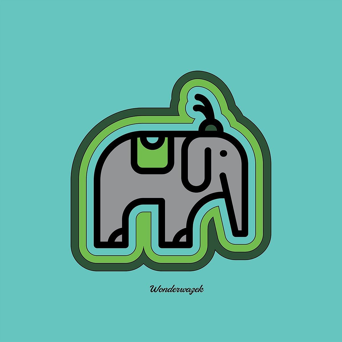 Kissen • Elefantenbaby – türkis - Wonderwazek