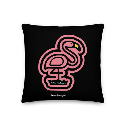 Kissen • Flamingo – rosa, schwarz - Wonderwazek