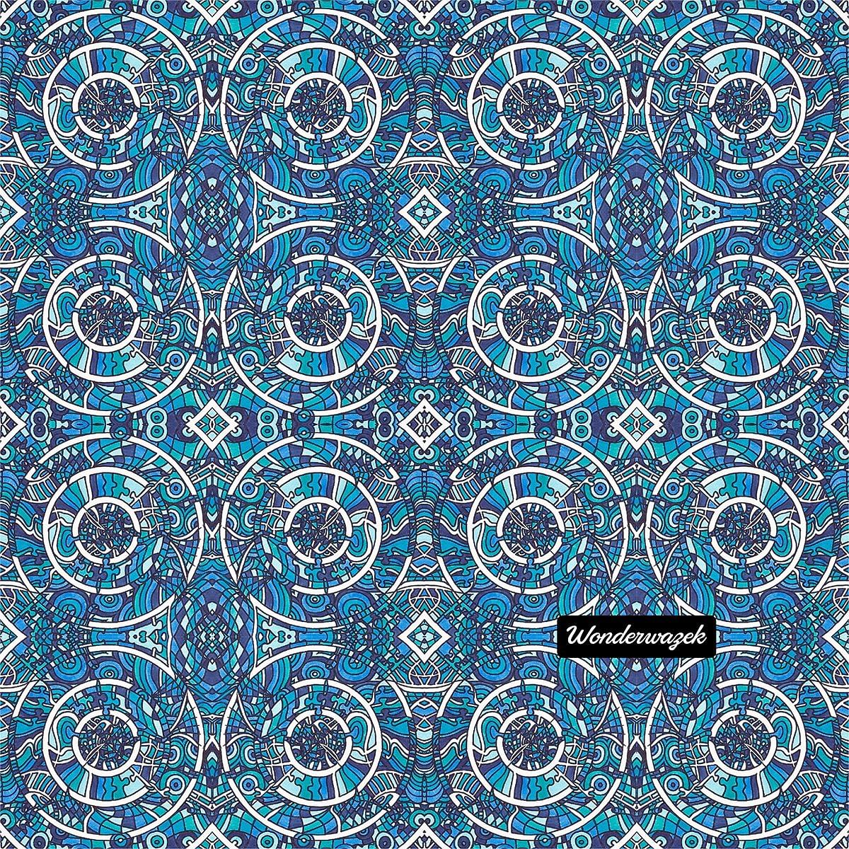 Kissen • Kreiswelle – Variation 1, blau, weiß - Wonderwazek