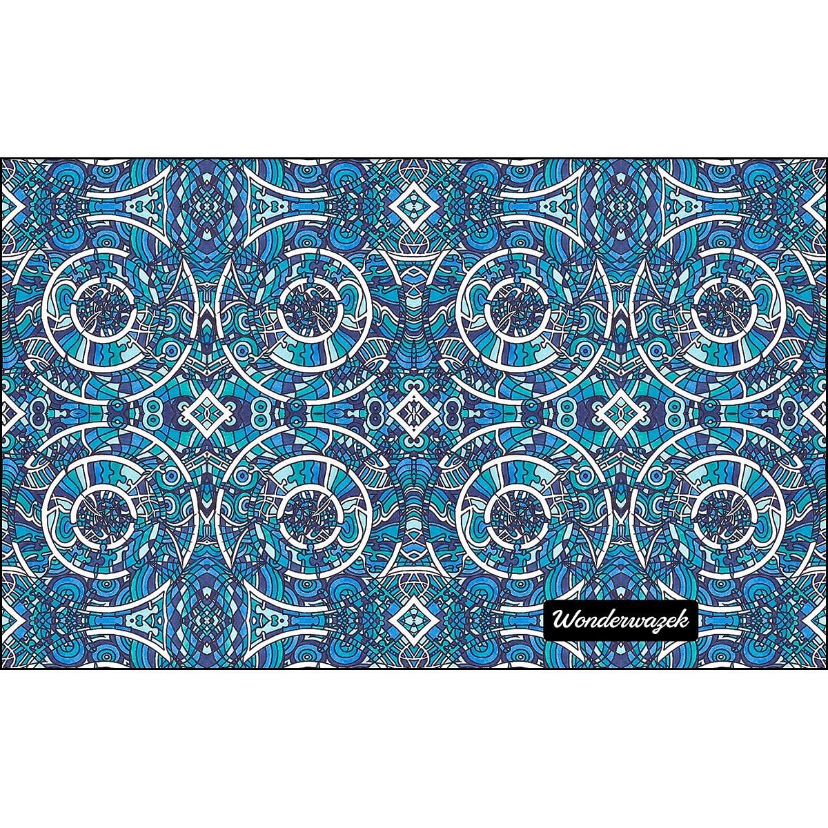 Kissen • Kreiswelle – Variation 1, blau, weiß - Wonderwazek