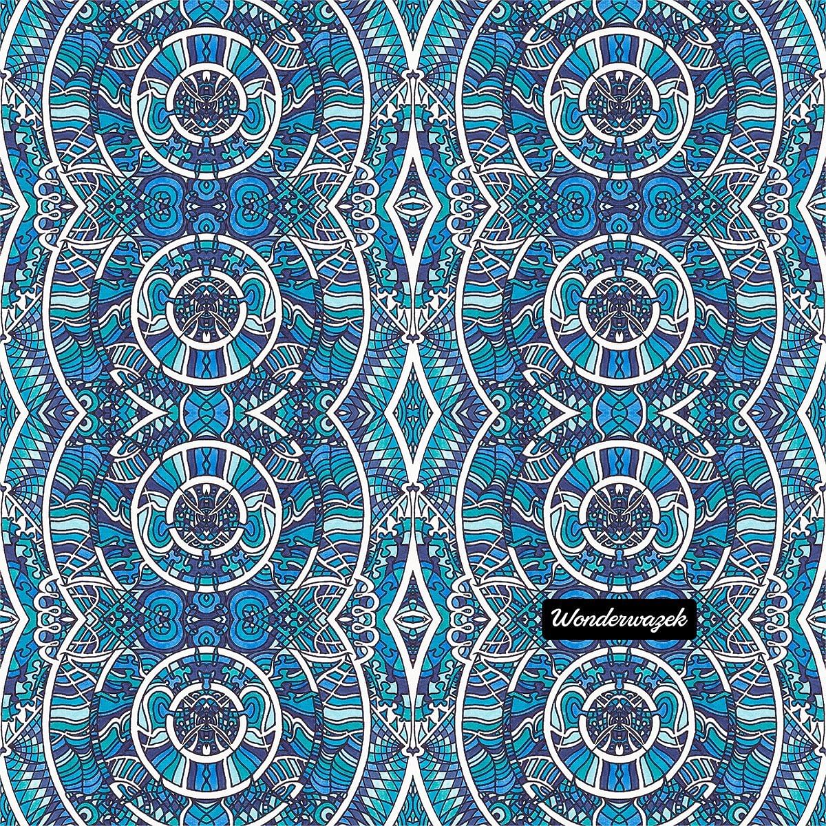 Kissen • Kreiswelle – Variation 2, blau, weiß - Wonderwazek
