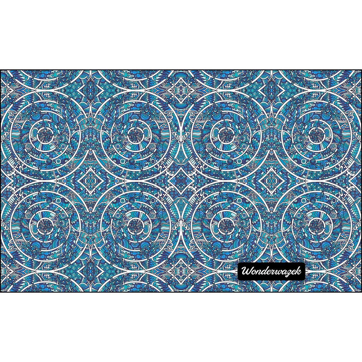 Kissen • Kreiswelle – Variation 3, blau, weiß - Wonderwazek