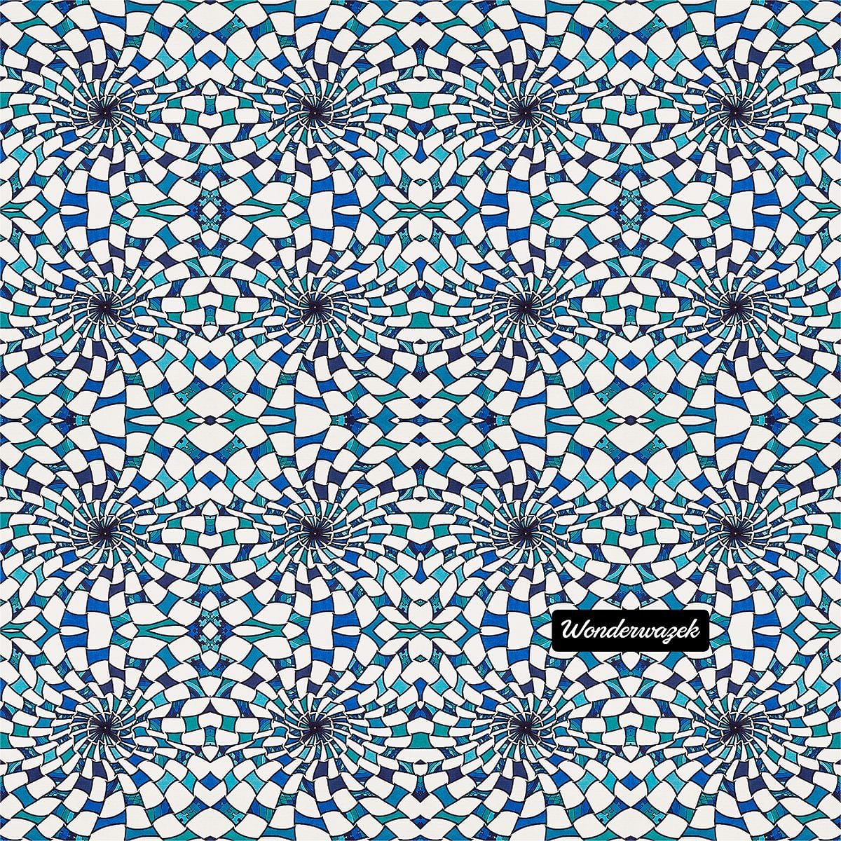 Kissen • Wasserwirbel – Variation 1, blau, weiß - Wonderwazek