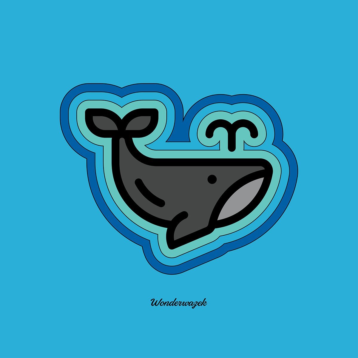 Kissen • Wal – blau, grau - Wonderwazek
