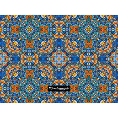 Laptoptasche • Blankas Blumen – Kaleidoskop, blau, orange - Wonderwazek