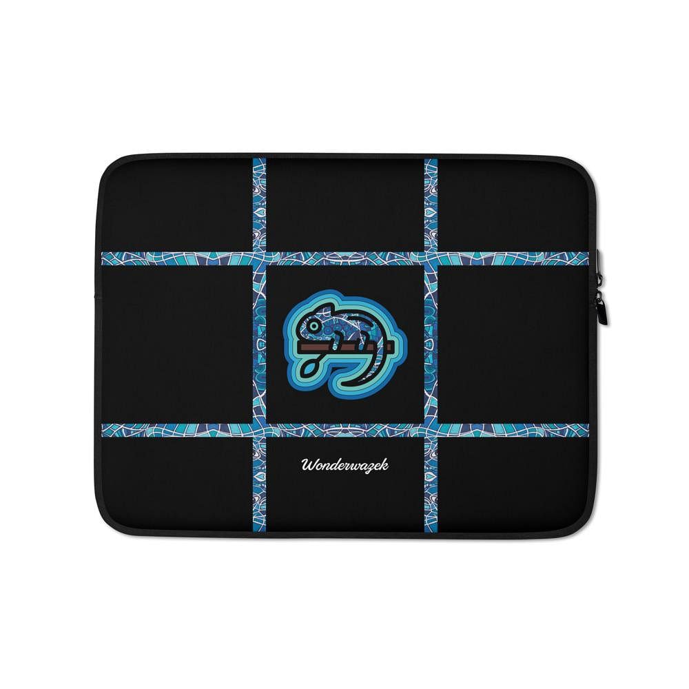 Laptoptasche • dezente Akzente, Chamäleon – blau, schwarz - Wonderwazek