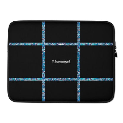 Laptoptasche • dezente Linien – blau, schwarz - Wonderwazek