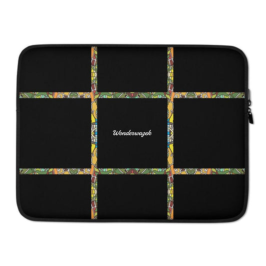 Laptoptasche • dezente Linien – grün, schwarz - Wonderwazek