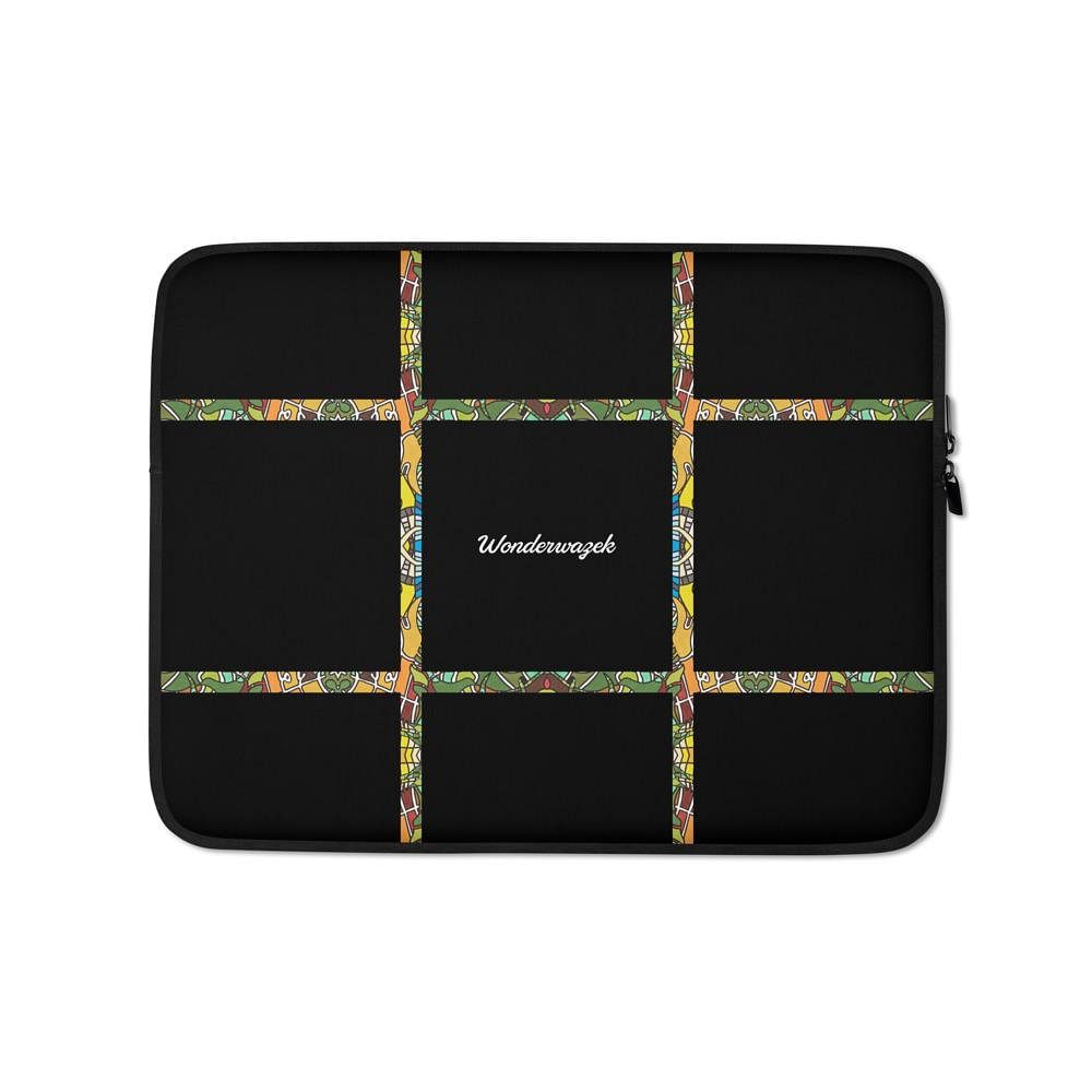 Laptoptasche • dezente Linien – grün, schwarz - Wonderwazek